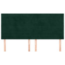 vidaXL sötétzöld bársony fejtámla 200 x 5 x 118/128 cm