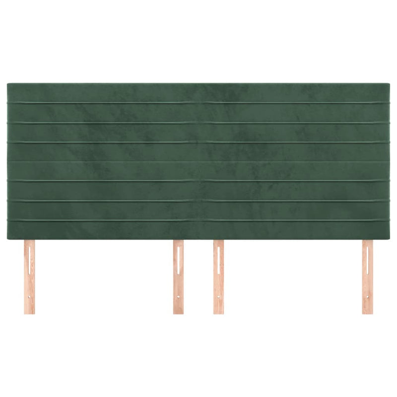 vidaXL 4 db sötétzöld bársony fejtámla 100x5x78/88 cm