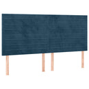 vidaXL sötétkék bársony fejtámla 200 x 5 x 118/128 cm