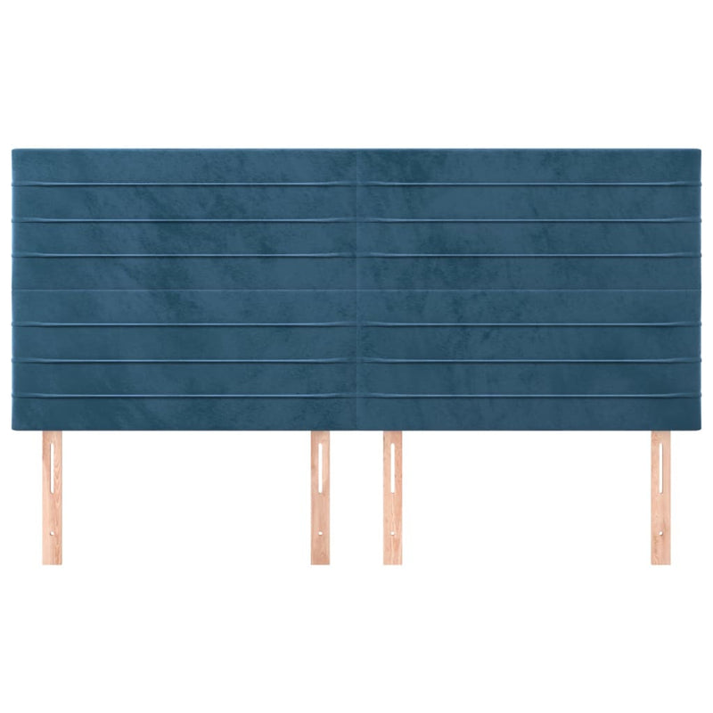 vidaXL 4 db sötétkék bársony fejtámla 100x5x78/88 cm
