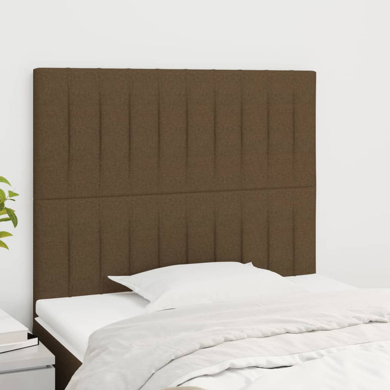 vidaXL 2 db sötétbarna szövet fejtámla 90x5x78/88 cm