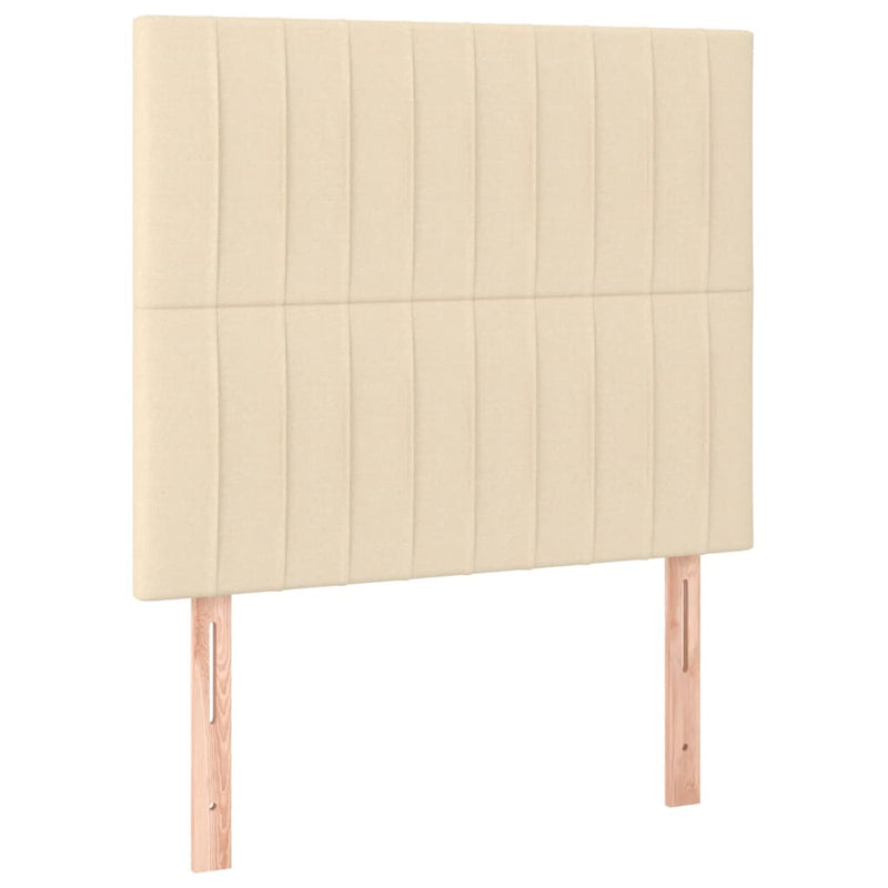 vidaXL 2 db krémszínű szövet fejtámla 90x5x78/88 cm