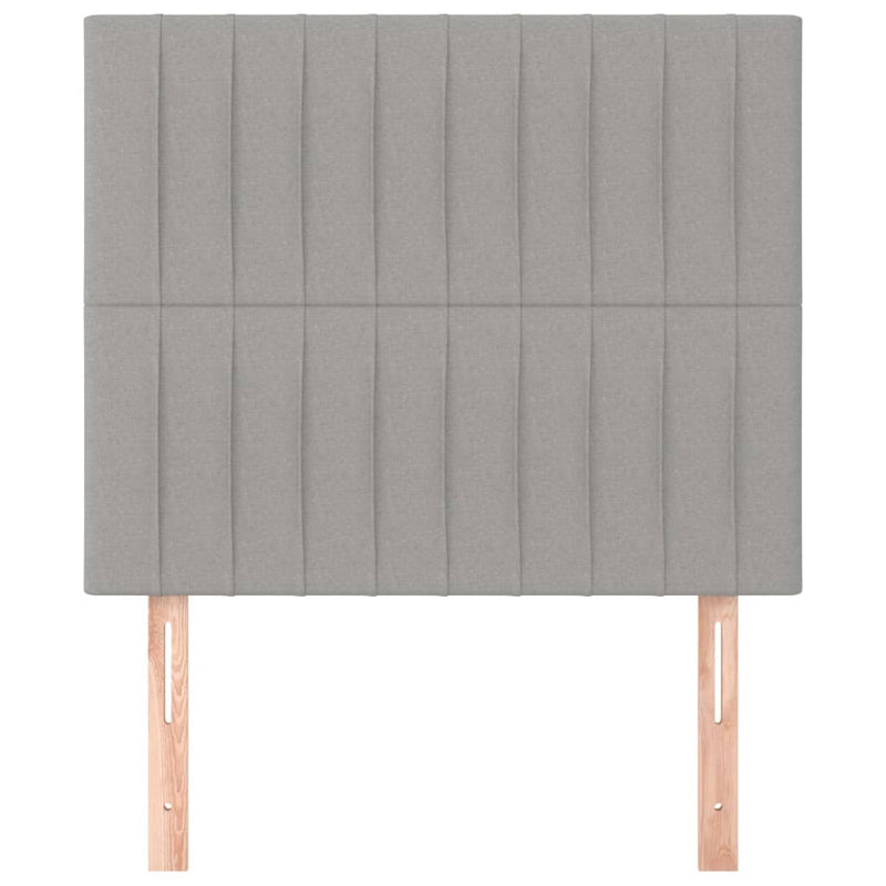 vidaXL 2 db világosszürke szövet fejtámla 100x5x78/88 cm