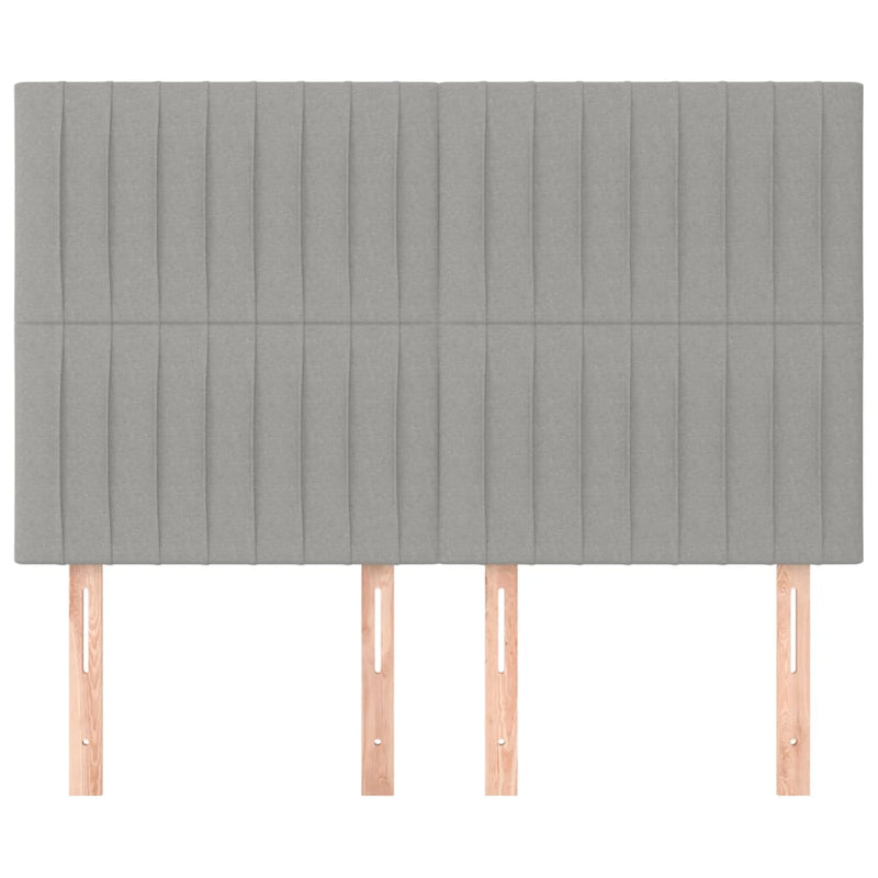 vidaXL 4 db világosszürke szövet fejtámla 72 x 5 x 78/88 cm