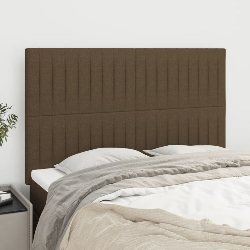 vidaXL 4 db sötétbarna szövet fejtámla 72 x 5 x 78/88 cm