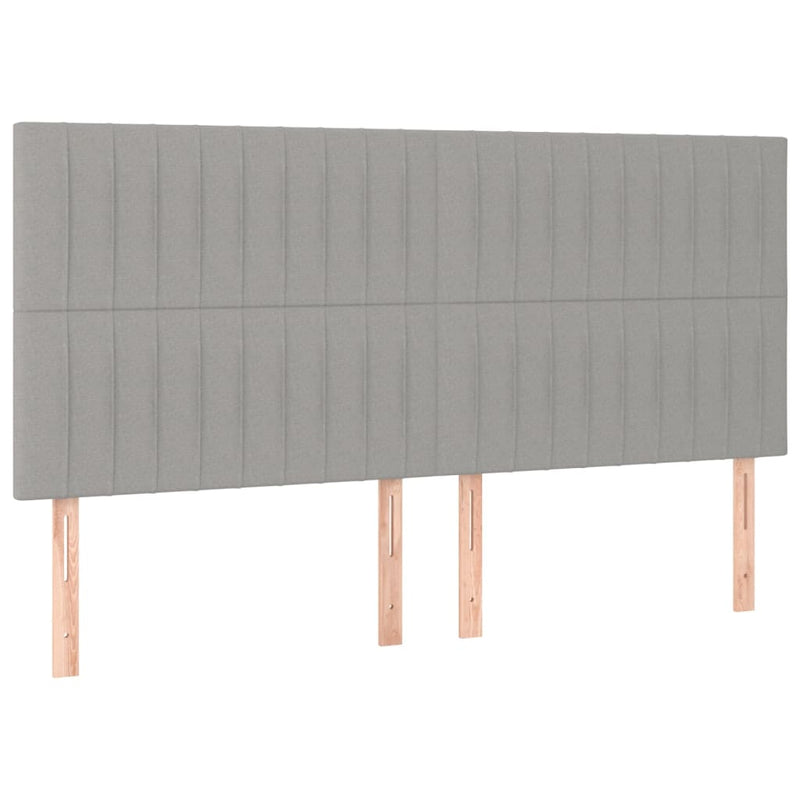 vidaXL 4 db világosszürke szövet fejtámla 80 x 5 x 78/88 cm