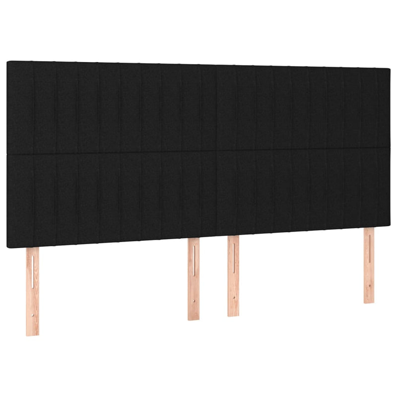 vidaXL 4 db fekete szövet fejtámla 80 x 5 x 78/88 cm