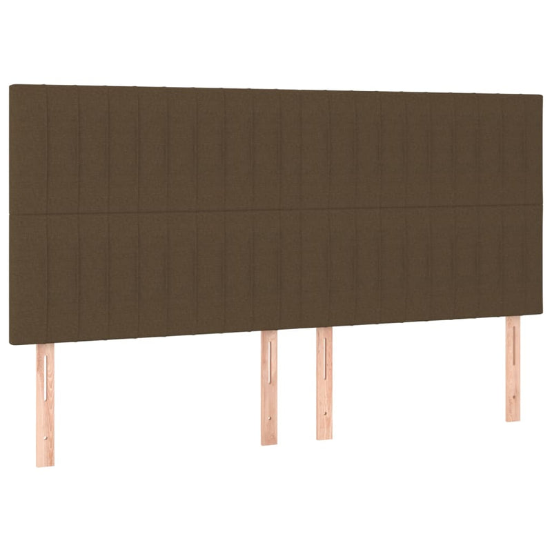 vidaXL 4 db sötétbarna szövet fejtámla 80 x 5 x 78/88 cm