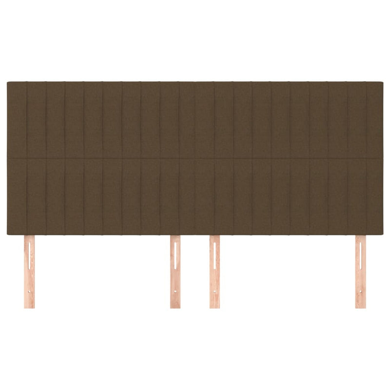 vidaXL 4 db sötétbarna szövet fejtámla 80 x 5 x 78/88 cm
