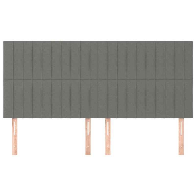 vidaXL 4 db sötétszürke szövet fejtámla 90x5x78/88 cm