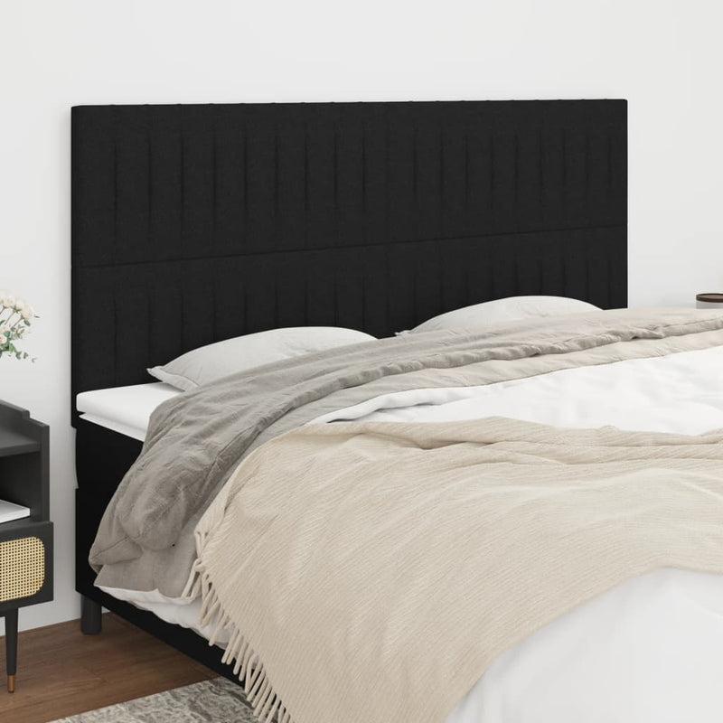 vidaXL 4 db fekete szövet fejtámla 90x5x78/88 cm