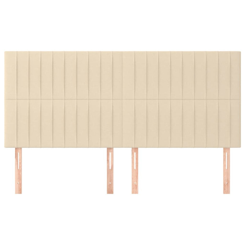 vidaXL 4 db krémszínű szövet fejtámla 90x5x78/88 cm