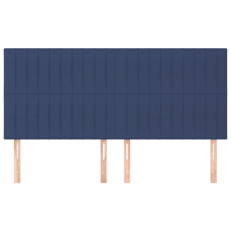 vidaXL 4 db kék szövet fejtámla 90x5x78/88 cm