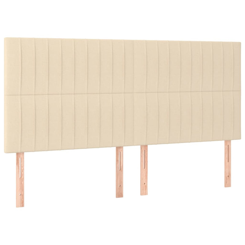 vidaXL 4 db krémszínű szövet fejtámla 100x5x78/88 cm