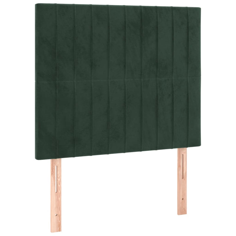 vidaXL 2 db sötétzöld bársony fejtámla 80 x 5 x 78/88 cm