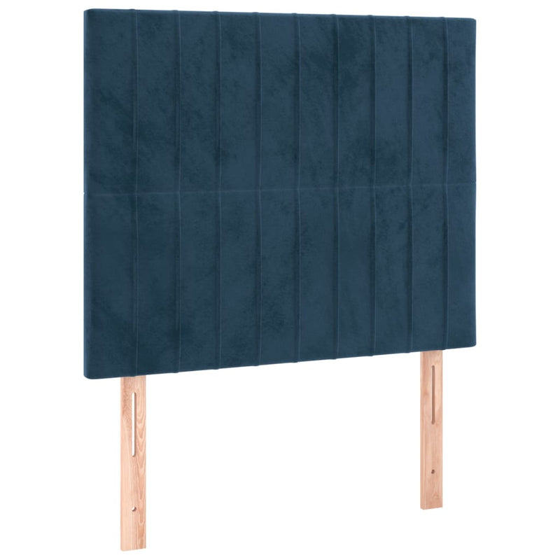 vidaXL 2 db sötétkék bársony fejtámla 80 x 5 x 78/88 cm
