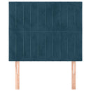 vidaXL sötétkék bársony fejtámla 80x5x118/128 cm