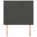 vidaXL sötétszürke bársony fejtámla 90x5x118/128 cm