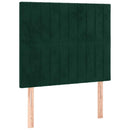 vidaXL sötétzöld bársony fejtámla 90x5x118/128 cm