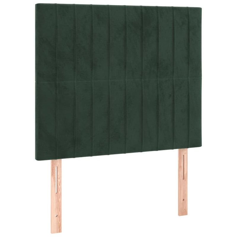 vidaXL sötétzöld bársony fejtámla 100x5x78/88 cm