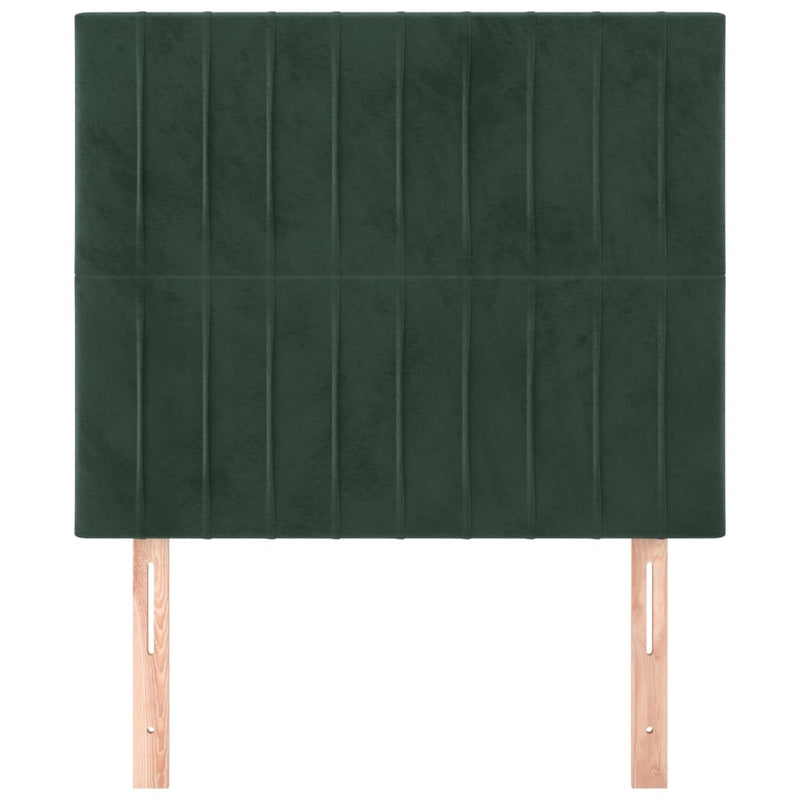 vidaXL sötétzöld bársony fejtámla 100x5x78/88 cm