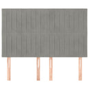 vidaXL világosszürke bársony fejtámla 144x5x118/128 cm