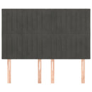 vidaXL sötétszürke bársony fejtámla 144x5x118/128 cm