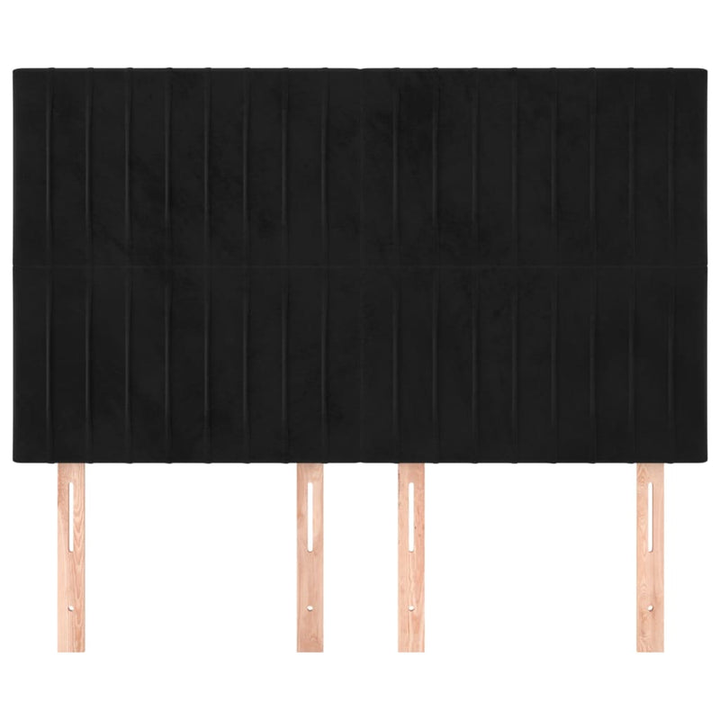 vidaXL 4 db fekete bársony fejtámla 72 x 5 x 78/88 cm