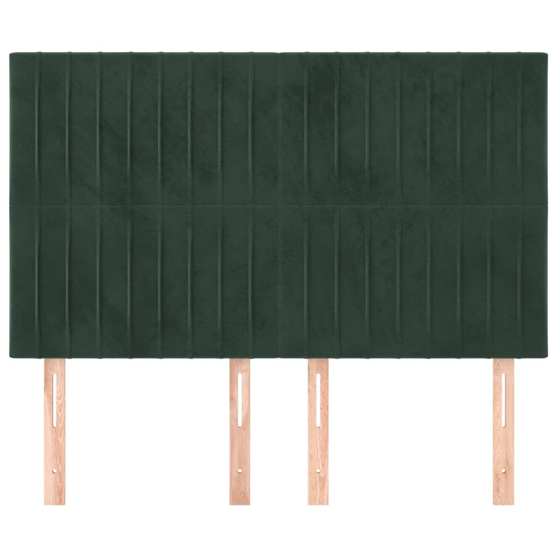 vidaXL 4 db sötétzöld bársony fejtámla 72 x 5 x 78/88 cm