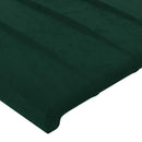 vidaXL sötétzöld bársony fejtámla 144x5x118/128 cm