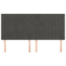 vidaXL sötétszürke bársony fejtámla 160x5x118/128 cm