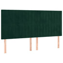 vidaXL sötétzöld bársony fejtámla 160x5x118/128 cm