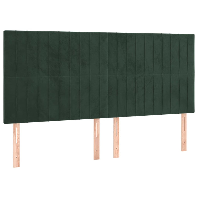 vidaXL 4 db sötétzöld bársony fejtámla 80 x 5 x 78/88 cm