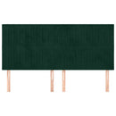 vidaXL sötétzöld bársony fejtámla 160x5x118/128 cm