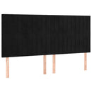 vidaXL fekete bársony fejtámla 180x5x118/128 cm