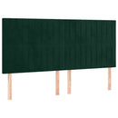 vidaXL sötétzöld bársony fejtámla 180x5x118/128 cm