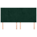 vidaXL sötétzöld bársony fejtámla 180x5x118/128 cm