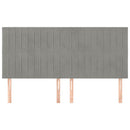 vidaXL világosszürke bársony fejtámla 200 x 5 x 118/128 cm