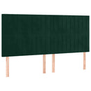 vidaXL sötétzöld bársony fejtámla 200 x 5 x 118/128 cm
