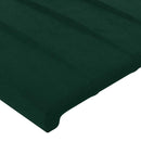 vidaXL sötétzöld bársony fejtámla 200 x 5 x 118/128 cm
