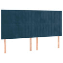 vidaXL sötétkék bársony fejtámla 200 x 5 x 118/128 cm
