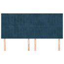 vidaXL sötétkék bársony fejtámla 200 x 5 x 118/128 cm