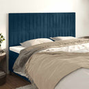 vidaXL sötétkék bársony fejtámla 200 x 5 x 118/128 cm
