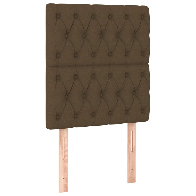vidaXL 2 db sötétbarna szövet fejtámla 80x7x78/88 cm