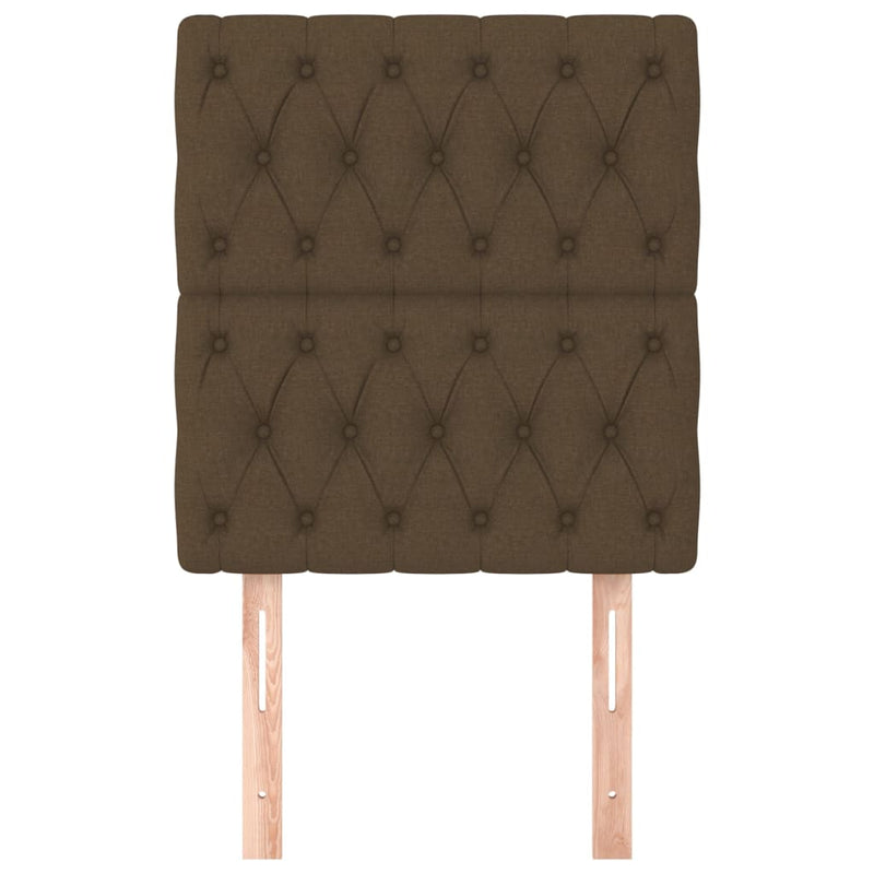 vidaXL 2 db sötétbarna szövet fejtámla 80x7x78/88 cm