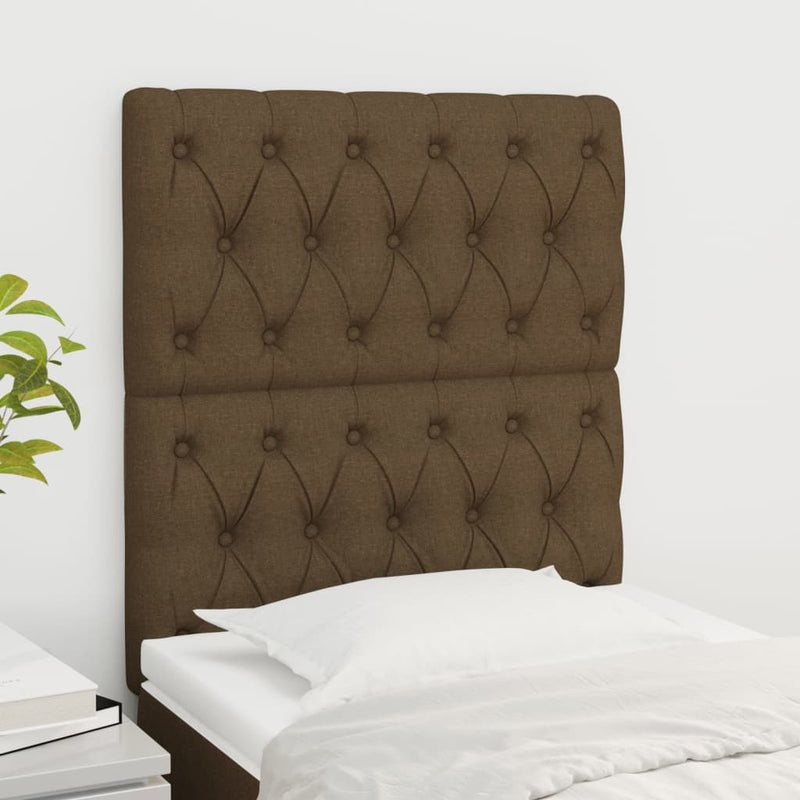 vidaXL 2 db sötétbarna szövet fejtámla 80x7x78/88 cm
