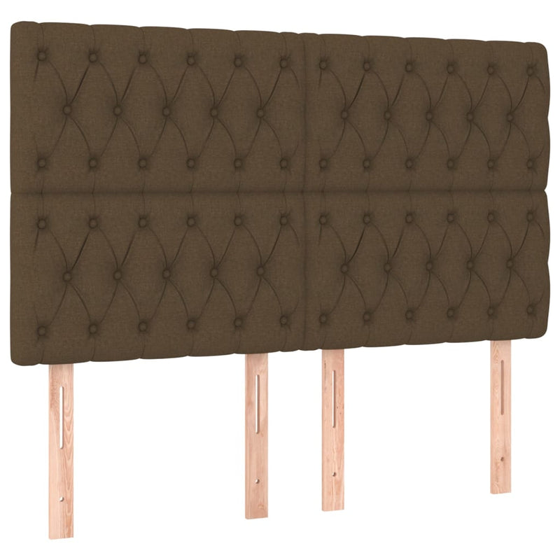 vidaXL 4 db sötétbarna szövet fejtámla 72x7x78/88 cm