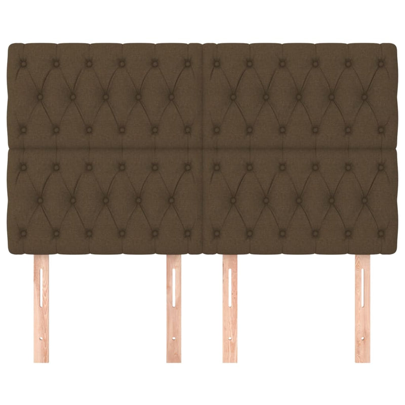 vidaXL 4 db sötétbarna szövet fejtámla 72x7x78/88 cm