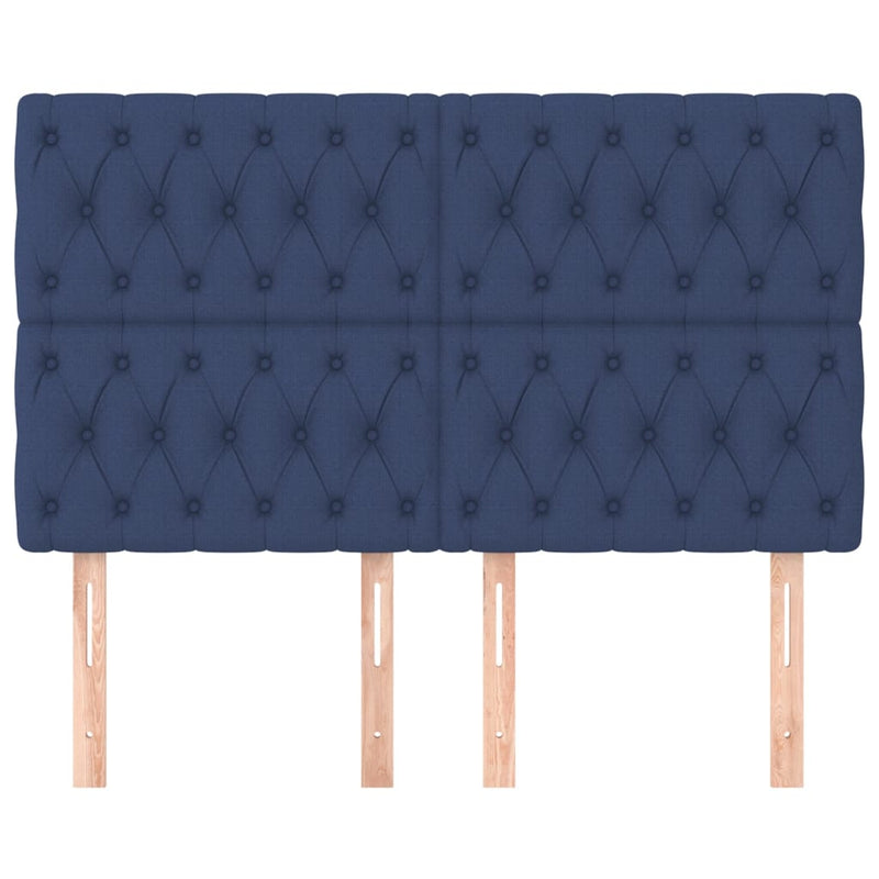 vidaXL 4 db kék szövet fejtámla 80x7x78/88 cm