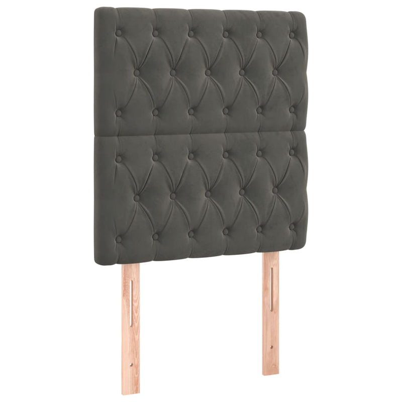 vidaXL 2 db sötétszürke bársony fejtámla 80x7x78/88 cm